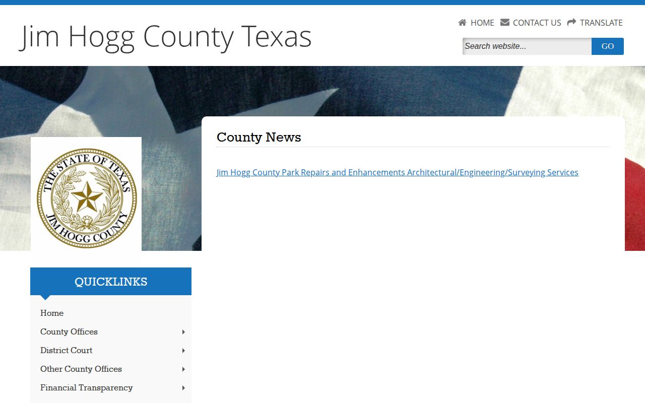 Jim Hogg County official notices page, not a booking feed
